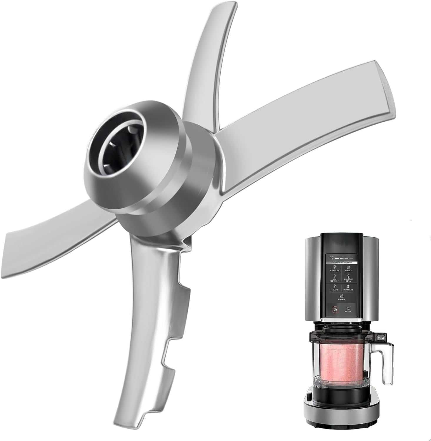 Replacement Paddle Compatible with Ninja Creami NC300 Series Ice Cream Makers, Replacement Parts Blade for Ninja Ice Cream Accessories, Fits NC299AMZ/NC301/NC300 CN305A CN301CO