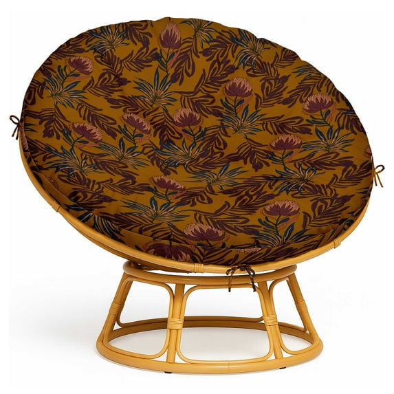 Replacement Papasan Cushion Cover 55 Inch - Waterproof, Tear-Resistant & Stylish - Fits Large Papasan Chair - Leaves Pattern