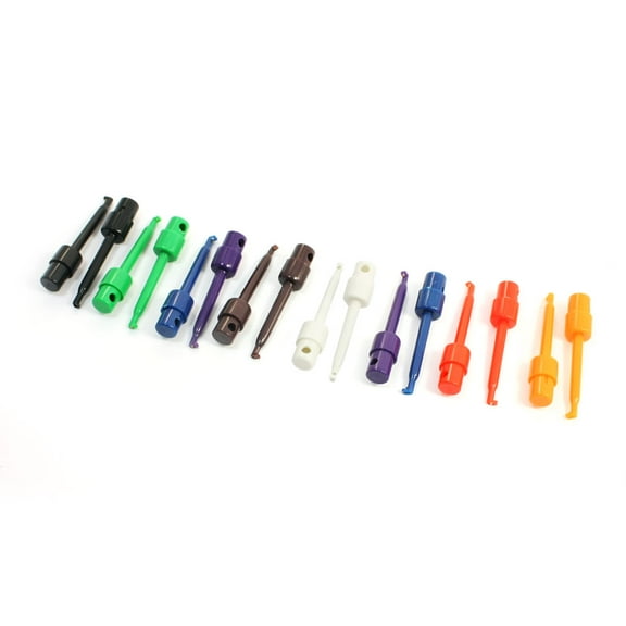 Replacement Part 4mm Hole Colored Single Hook Test Clip Grabber Probe 8Pair