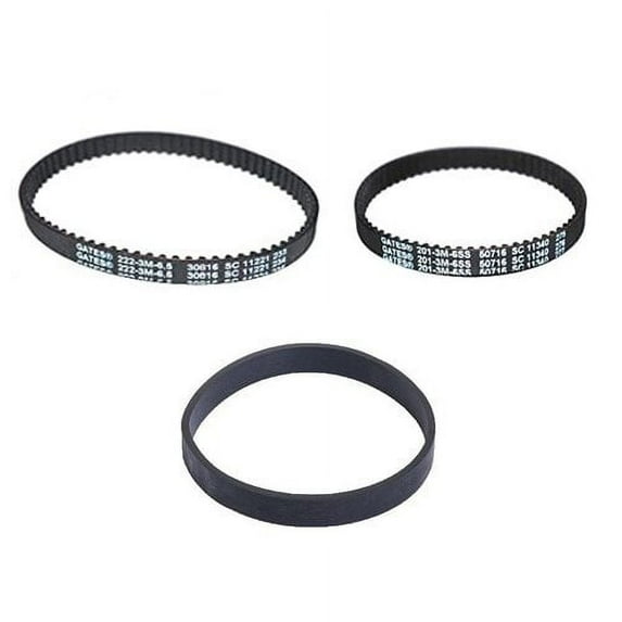 Replacement Part For Bissell 1548, 1550, 1551, Serie Pro Heat Revolution Vacuum Cleaner Small and Large Geared Belts With one Flat Pump Belt # 1606418 & 1606419 & 1606428