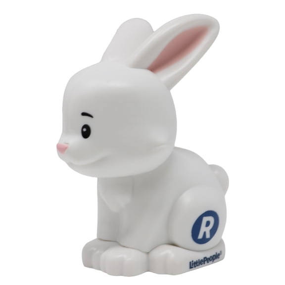 Replacement Part for Collectible Fisher-Price Little People Alphabet Fun Zoo Safari Farm Playset JGR92 - Replacement Letter R White Bunny Rabbit Figure