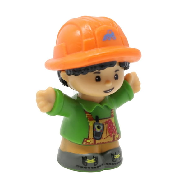 Replacement Part for Collectible Fisher-Price Little People Construction Site Bulldozer Playset GWD14 - Replacement Koby Construction Worker Bulldozer Operator Figure Orange Hardhat