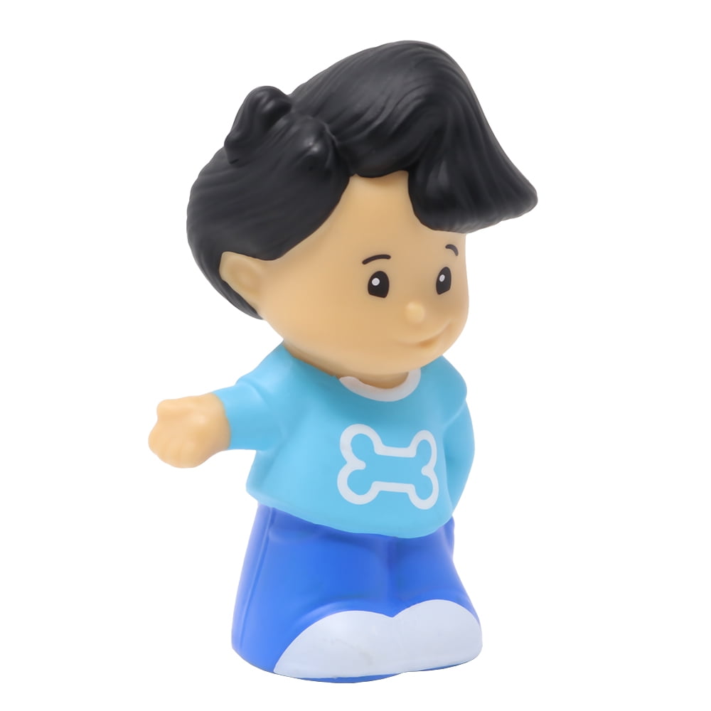 Replacement Part for Collectible Fisher-Price Little People Dollhouse Playset CHD18 - Replacement Little Boy Koby Figure wearing Blue Shirt with Dog Bone Print