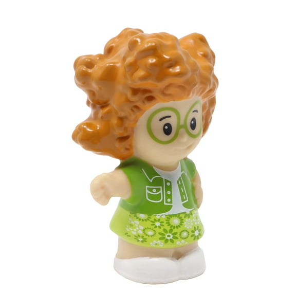 Replacement Part for Collectible Fisher-Price Little People School Bus Playground Dollhouse Playset C4310 - Replacement Curly Red Ginger Hair Glasses Sofie Figure Wearing Green Outfit