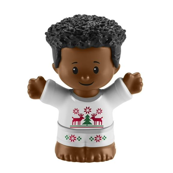 Replacement Part for Fisher-Price Little-People Advent Calendar Christmas Playset - HGP72 ~ Replacement African-American Little Boy Figure Wearing White Reindeer Outfit ~ Works Great with Many Sets!