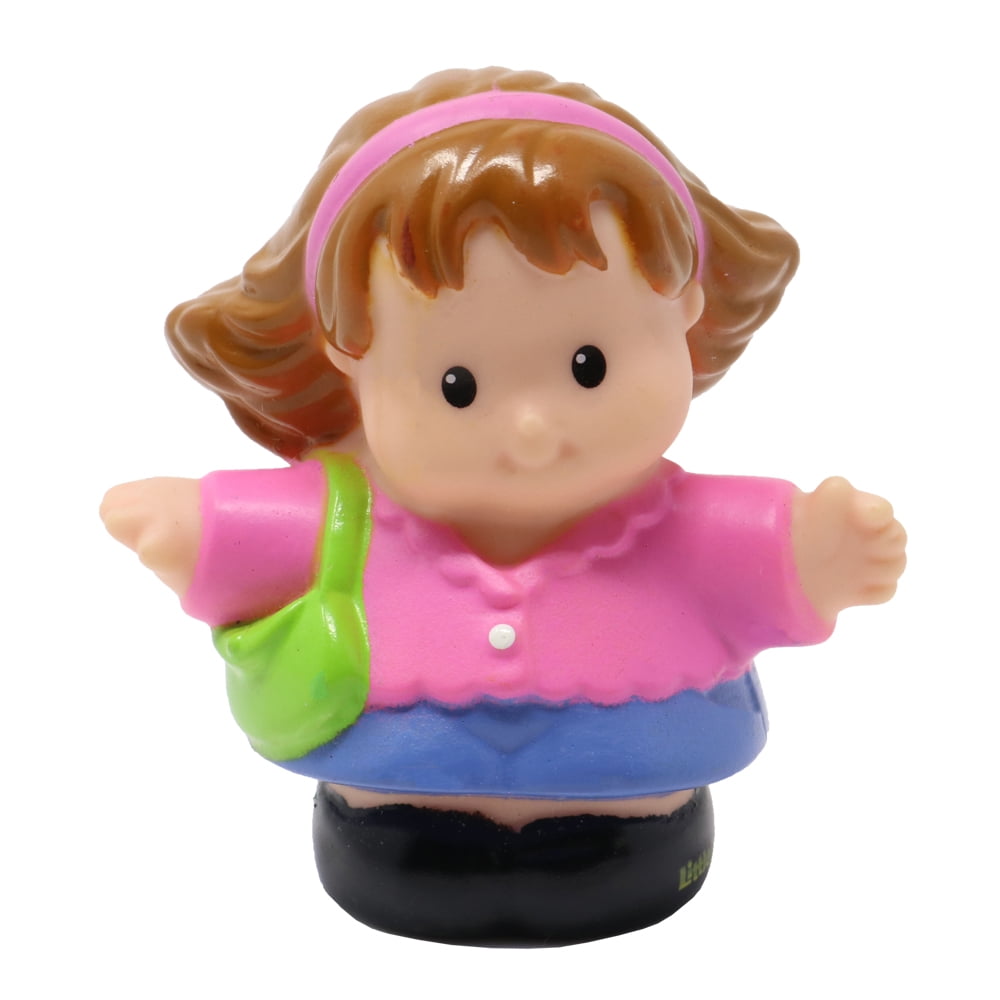 Replacement Part for Fisher-Price Little People Collectible Sweet Sounds Home Dollhouse Playset - 2309 - Replacement Mom Linda Figure - Pink Sweater with Green Purse