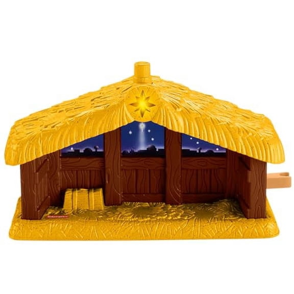 Replacement Part for Fisher-Price Little People Nativity Set - HMX70 ~ Manger/Stable ~ Plays Music When Pressed and Star Lights Up ~ Works Well with Other Little People Sets Too!