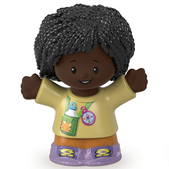 Replacement Part for Fisher-Price Little People Playset - HBW73 ~ African-American Girl Hiker Figure with Water Bottle Print ~ Works Great with Any Little People Playset