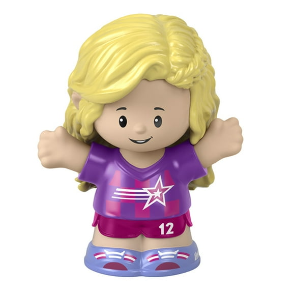Open Box Replacement Part for Fisher-Price Little People Sports Soccer Playset - HBW71 ~ Replacement Blonde Girl Figure ~ Wearing Purple and Pink Soccer Uniform ~ Works Great with other playsets too!