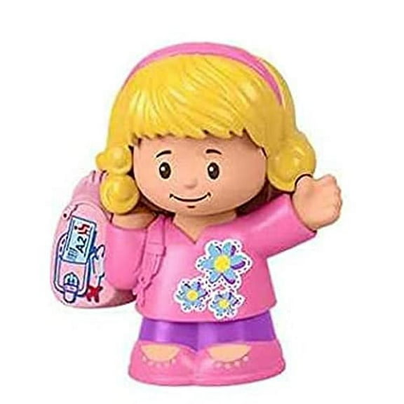 Replacement Part for Fisher-Price Little People Travel Together Airplane Playet - DJB53 ~ Replacement Blonde Female Passenger Emma ~ Pink Outfit ~ Carrying Backpack