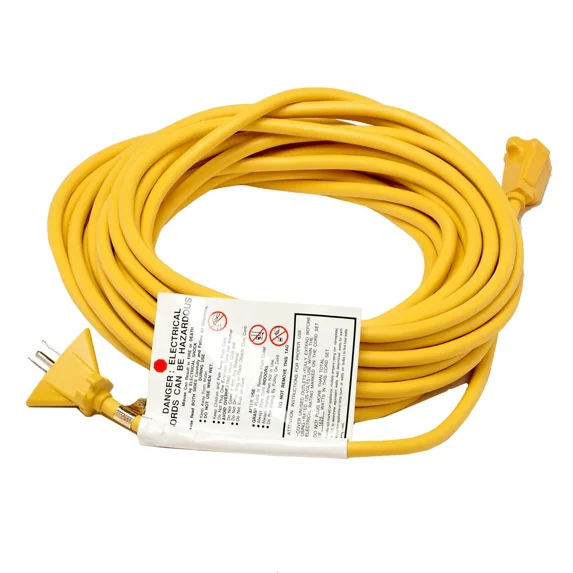 Replacement Part For Carpet Pro Vacuum Cleaner 50' Yellow 3-Wire Extension Cord # 14.206