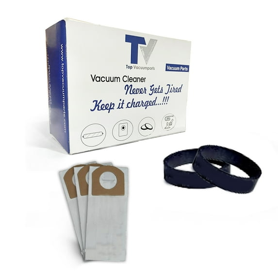 Replacement Part For Dirt Devil Hand Vac Models 08100, 08100RED, 08130, 08150K, Type G 9pk Paper Bags With Style 1 2pk Belts