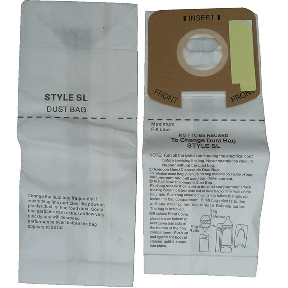 Replacement Part For Eureka Sanitaire Style SL, Microlined Upright Vacuum Cleaner 9 Paper Bags // 156