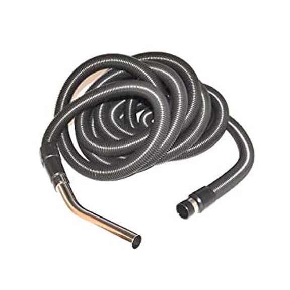 Replacement Part For Fit All Central Vacuum Cleaner 30Ft Black Hose Complete W/Button // 06-1180-04