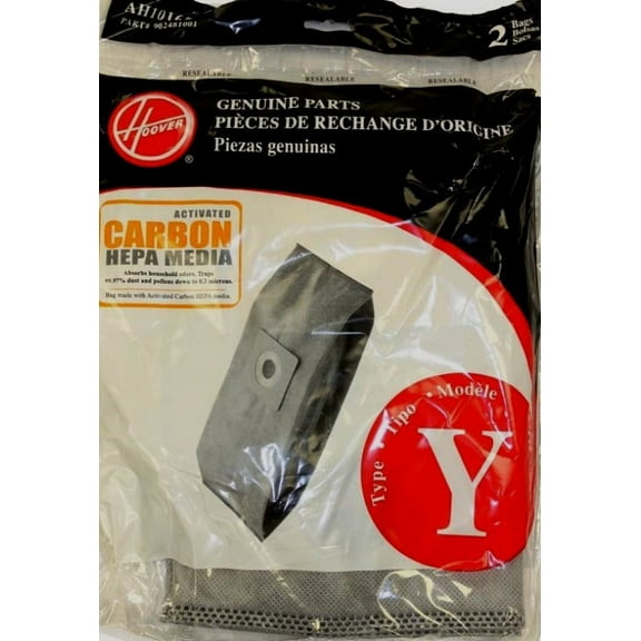 Replacement Part For Hoover 2 HEPA Carbon Vacuum Bags-Type Y, AH10165, Qty-1PK