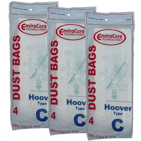 Replacement Part For Hoover 4010077C Paper Bags For Style C, 12-Bags (3 Pack)