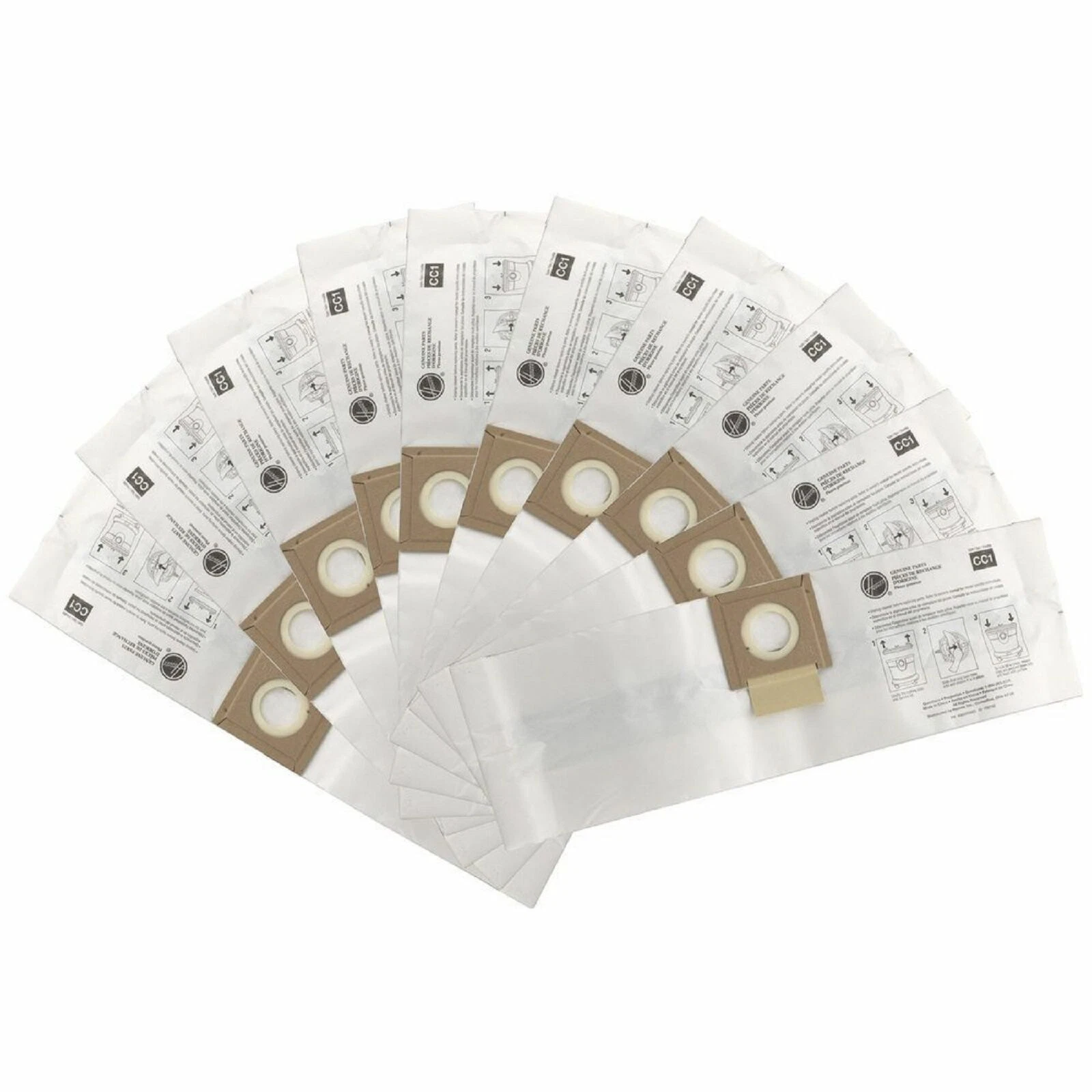 Replacement Part For Hoover CH32008 Type CC1 Vacuum Bag for Canister Vacuums 10 Pack # AH10163