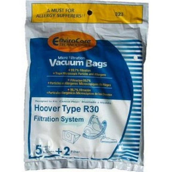 Replacement Part For Hoover Canister Vacuum Type R-30 Paper Bags 5 Pk +2 Filter # 323