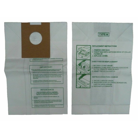 Replacement Part For Hoover 6 Dimension Canister Type M Vacuum Dust Bags, Fits all Dimension Vacuum Cleaners, HO-4010037M, 4010037M, H4010037M, 4010037, S3273, S3275, S3277