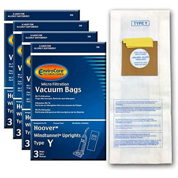 Replacement Part For Hoover EnviroCare Micro Filtration Vacuum Cleaner Dust Bags made to fit Windtunnel Upright Type Y 12 pack