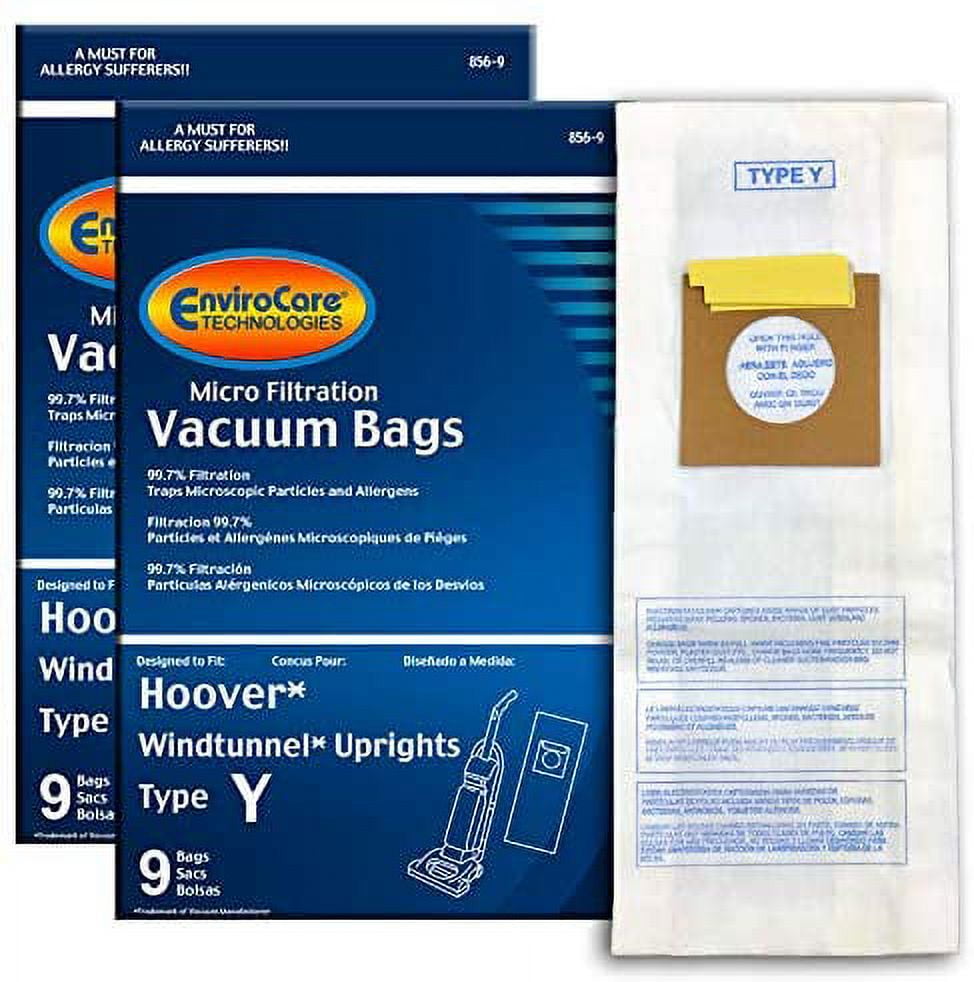 Replacement Part For Hoover EnviroCare Type Y Micro Filtration Vacuum Cleaner Bags Designed to fit Windtunnel Upright 18 Pack