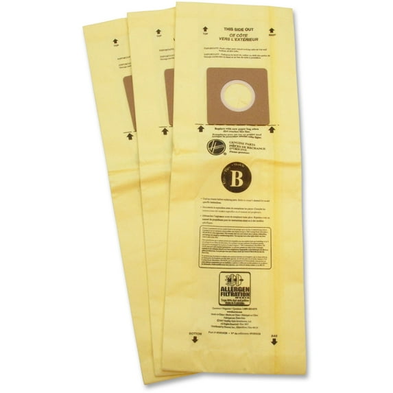 Replacement Part For Hoover Hoover, HVR4010103B, TaskVac Type-B Allergen Bags, 3 / Pack, White