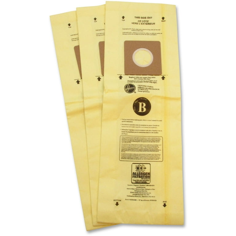 Hoover TaskVac Type-B Allergen Bags - 3 / Pack - Type B - White Hoover TaskVac Type-B Allergen Bags - 3 / Pack - Type B - White