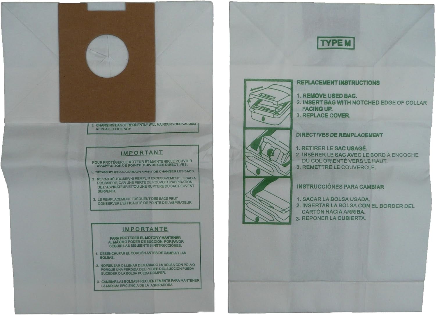 Replacement Part For Hoover Style M Vacuum Bags Type Vac 4010037M Dimension Canister 113SW [6 Pack 18 Bags]