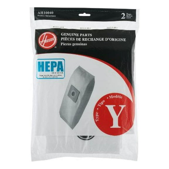 Replacement Part For Hoover Type Y 2-Pack, AH10040 2PK 3M HEPA Bag, White