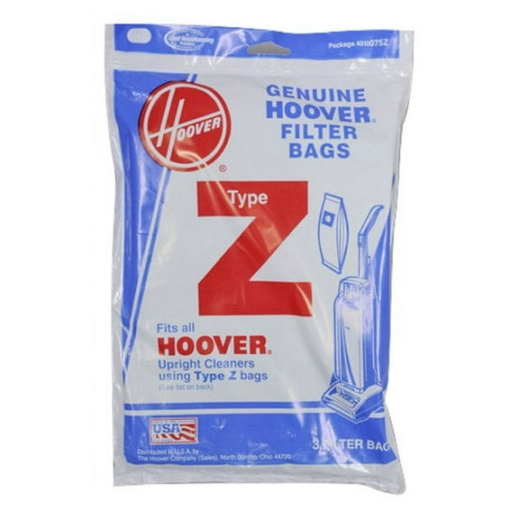 Replacement Part For Hoover Upright Type Z Filtration Paper Bags 3 Pk - 4010075Z, 43655104