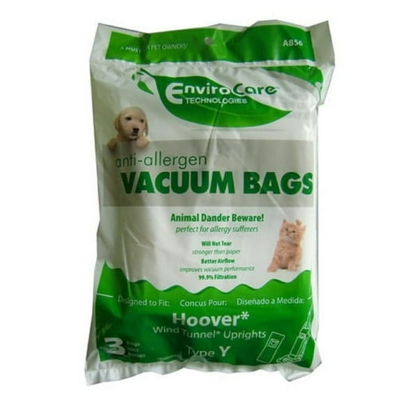Replacement Part For Hoover Upright Vacuum Type Y Anti-Allergen Bags 3 Pk - A856