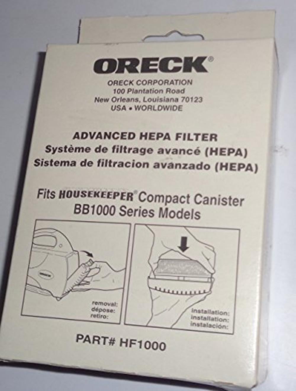 2 filtros HEPA HF1000 compatibles con aspiradora Oreck