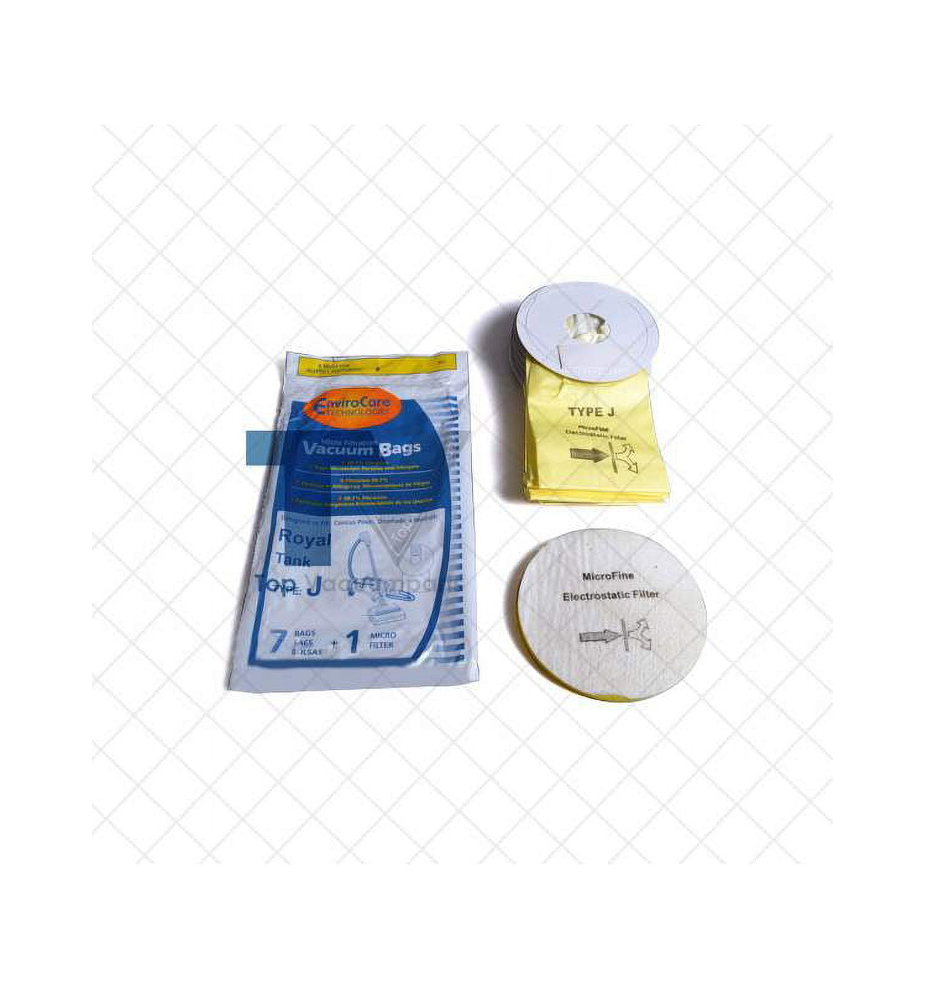 Replacement Part For Royal Type J Vacuum Cleaner Pony Tank Paper Bags 7PK With 1 Micro Filter