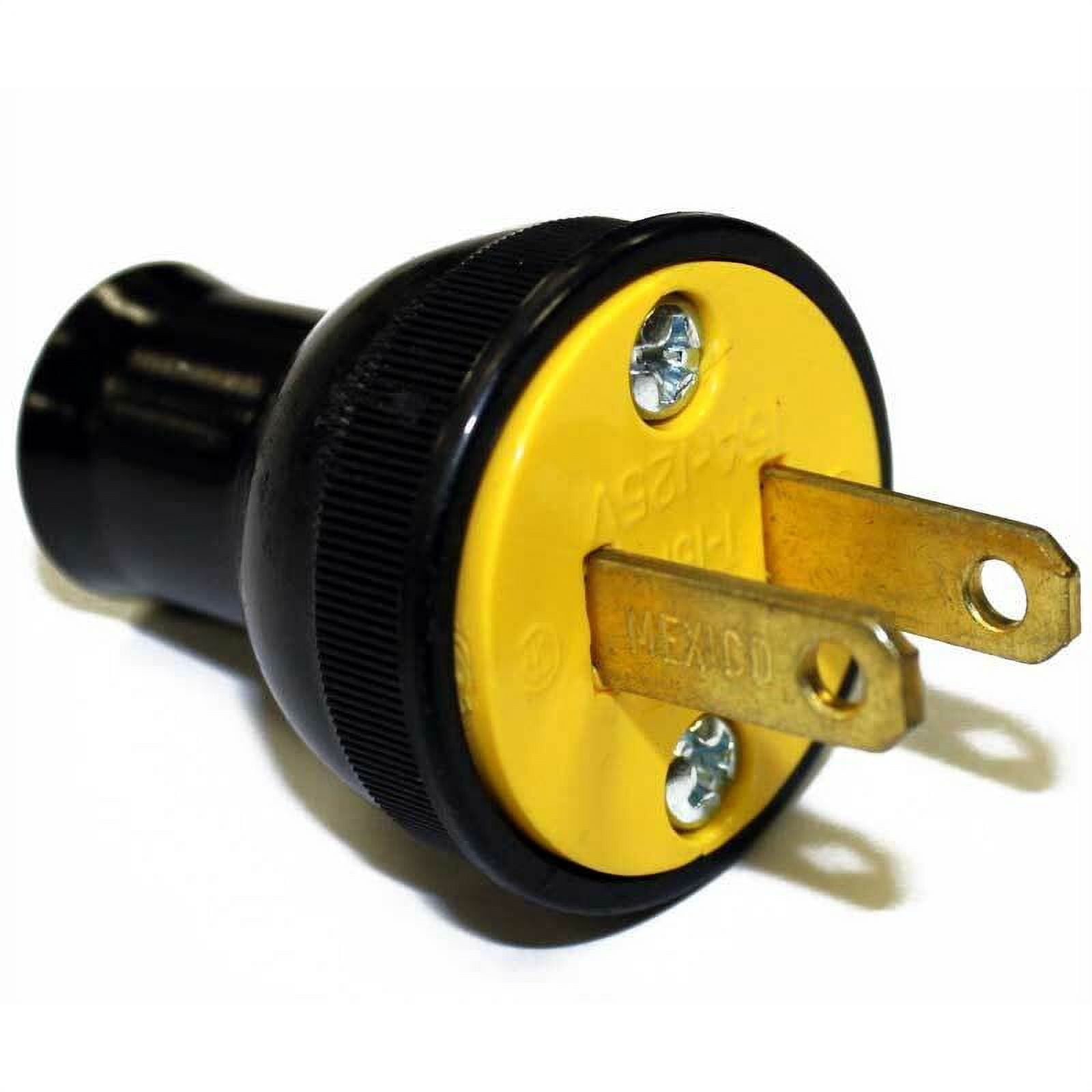 Replacement Part For Vacuum Cleaner Round Male 2-Wire 15A 125V Black ...