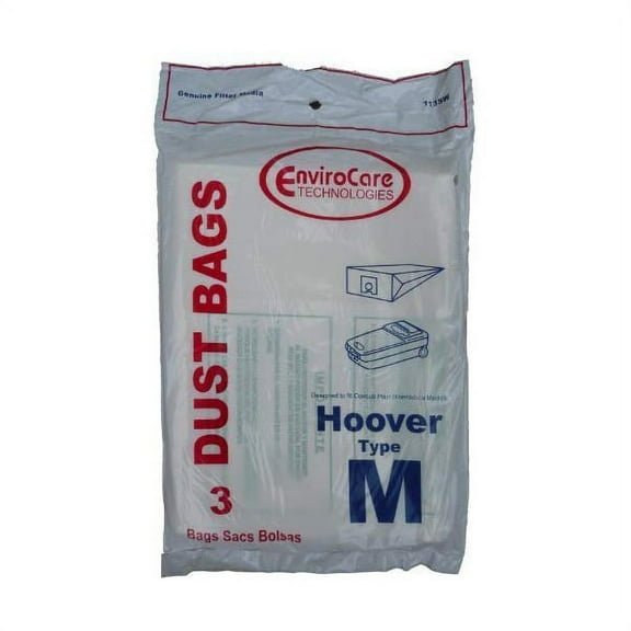 Replacement Part For Hoover 3 Dimension Canister Type M Vacuum Dust Bags, Fits all Dimension Vacuum Cleaners, HO-4010037M, 4010037, S3273, S3275, S3277, S3471, S3491, S3493, S3623 (1 Pack)