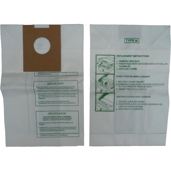 Replacement Part For Hoover 6 Dimension Canister Type M Vacuum Dust Bags, Fits all Dimension Vacuum Cleaners, HO-4010037M, 4010037, S3273, S3275, S3277, S3471, S3491, S3493, S3623 (2 Pack)
