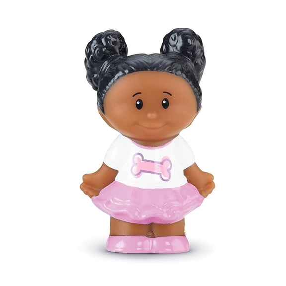 Replacement Part for Little-People Tessa and Sheep Dog Playset - CDH23 ~ Replacement African American Little Girl Figure ~ Wearing Purple Skirt and White T-Shirt with Dog Bone Print