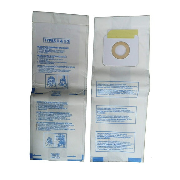 Replacement Part For Panasonic (15) Type U, U-3 & U-6 Upright Vacuum Cleaner Bags Fits For Models MC-V145M, MC-115P, MC-V5000 thru MC-V5099, MC-V7300 thru MC-V7399, MC-V6200 thru MC-V6299 # 816