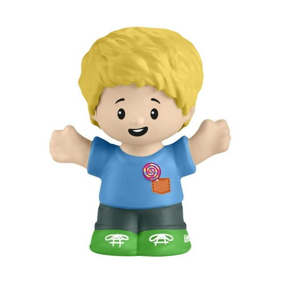 Replacement Part for Fisher-Price Little People Carnival Ferris Wheel Playset HPP90 - Little Boy Eddie Figure wearing Blue Shirt with Lollypop
