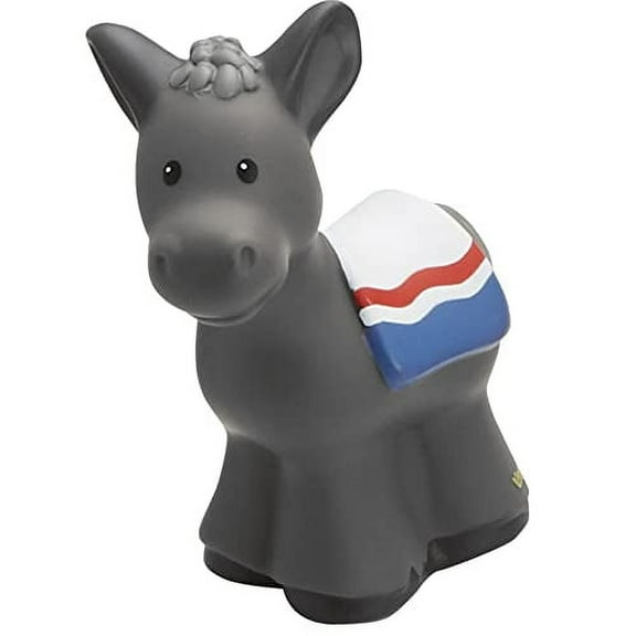 Replacement Part for Fisher-Price Little People Nativity Set - DPX53 ~ Gray Donkey Figure with White, Red and Blue Blanket ~ Works with Many Sets