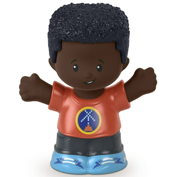 Replacement Part for Fisher-Price Little People Playset - HBW67 ~ African-American Video Game Player Figure Wearing Orange Shirt with Astroid Print