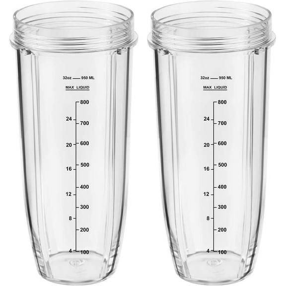Replacement Part for Nutri Ninja Blender 2-Pack 32oz Replacement Cups Compatible with Nutri Ninja Auto-iQ Series Blenders,as you see