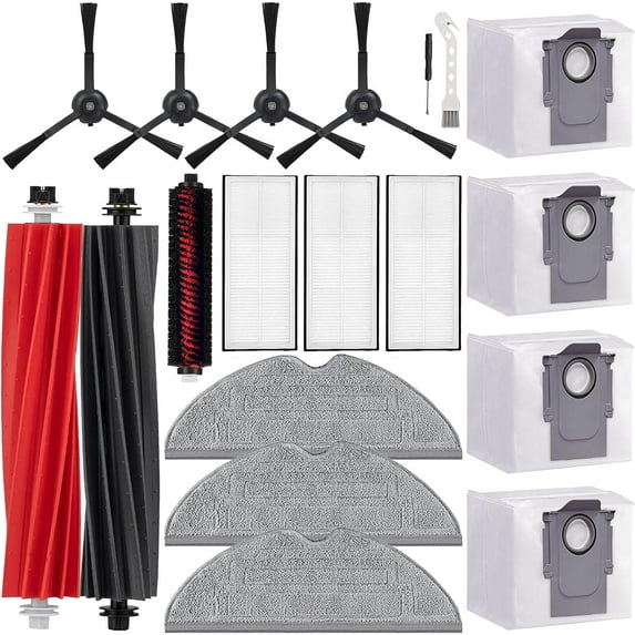 Replacement Parts Accessories Kit Compatible with Roborock S8 S8+ S8 Pro Ultra Robot Vacuum, 1 Set Main Brush, 4 HEPA Filters, 6 Side Brushes, 4 Mop Cloth Pads