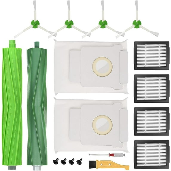 Replacement Parts Accessories for iRobot Roomba i7 i7+ j7 j7+ j8+ i1 i2 i3 i3+ i4 i4+ i6 i6+ i8 i8+ /Plus E5 E6 E7 Vacuum Cleaner, Multi-Surface Rubber Brushes Vacuum Filters Vacuum Bags Side Brushes