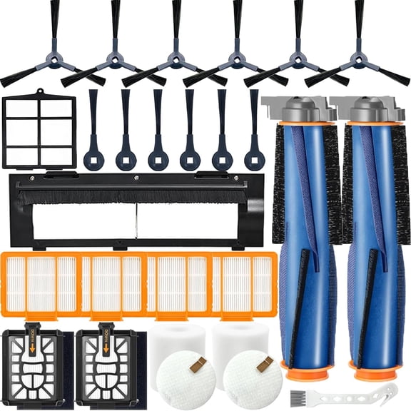 Replacement Parts Compatible with Shark AI AV2511AE AV2501AE AV2610WA RV2502AE RV2610WA RV2520 Robot Vacuum 2 Brushes 4 HEPA Filters 12 Side Brushes 26 Pack
