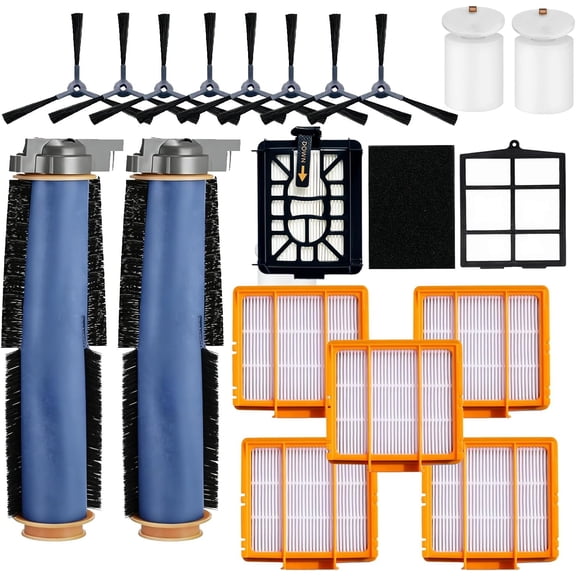 Replacement Parts Compatible with Shark AI AV2511AE AV2501S AV2610WA RV2610WA RV2520 UR2500SR Matrix Plus 2-in-1 Robot Vacuum 2 Brushes 5 HEPA Filters 8 Side Brushes