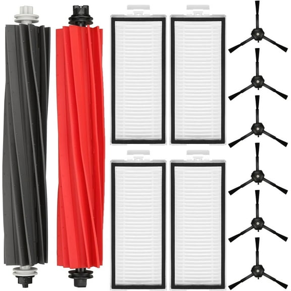 Replacement Parts Fit For Roborock Q5 Pro Q5 Pro+(Plus) Q5 Max+(Plus) Q5 DuoRoller+(Plus) Q8 Max Q8 Max+(Plus) Robot Vacuum Cleaner Accessories Kits. Dual Main Roller Brush, Washable Filter,Side Brush