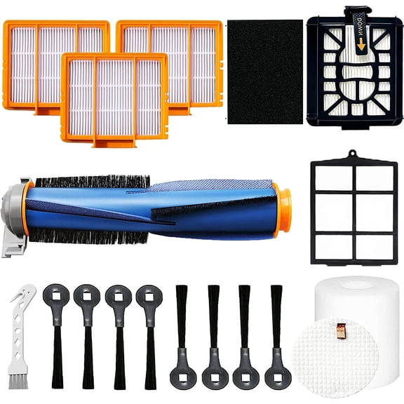 Replacement Parts Kit Compatible with Shark AV2501S AV2511AE RV2502AE AV2610WA RV2610WA RV2520 AV2510 with Main Brush Filters Side Brushes 16 Pack