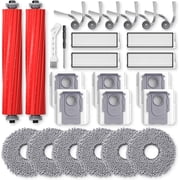 Replacement Parts Kit for Roborock QV 35A, QV 35S & Qrevo S Pro Robot Vacuum, 2 Main Brushes, 6 Side Brushes, 4 Filters, 6 Mop Pads, 6 Dust Bags, Complete Accessory Set