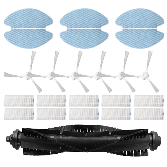 Replacement Parts Kit For Tefal For X-plorer Serie 75 For Total Care RG7687/ RG7687WH Robotic Vacuum Cleaner  Includes 10 Filters, 6 Side Brushes, 6 Mopping Pads And 1 Main Roller Brush